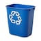 Rubbermaid Commercial 13.63 qt. Desk Recycling Container, Satin Black/Satin Alum, Plastic FG295573BLUE - alternate 4